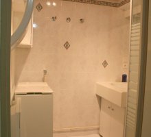 Shower room with washing machine, apartplage