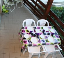 Aerial view of large balcony, apartplage