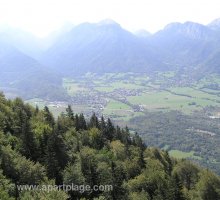 Vue de Doussard depuis une parapente, Lac d'Annecy