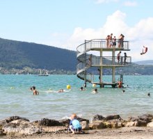 Diving platform at Saint-Jorioz, Lake Annecy