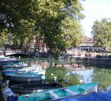 Bateaux sur le canal, Bonlieu, Annecy