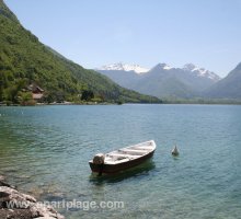 Rowing boat on Lake Annecy