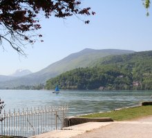 View of the lake and Semnoz, Annecy-le-Vieux