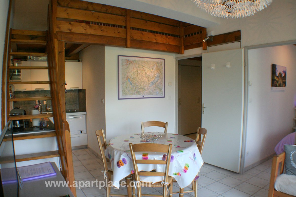 Dining table and corner kitchen